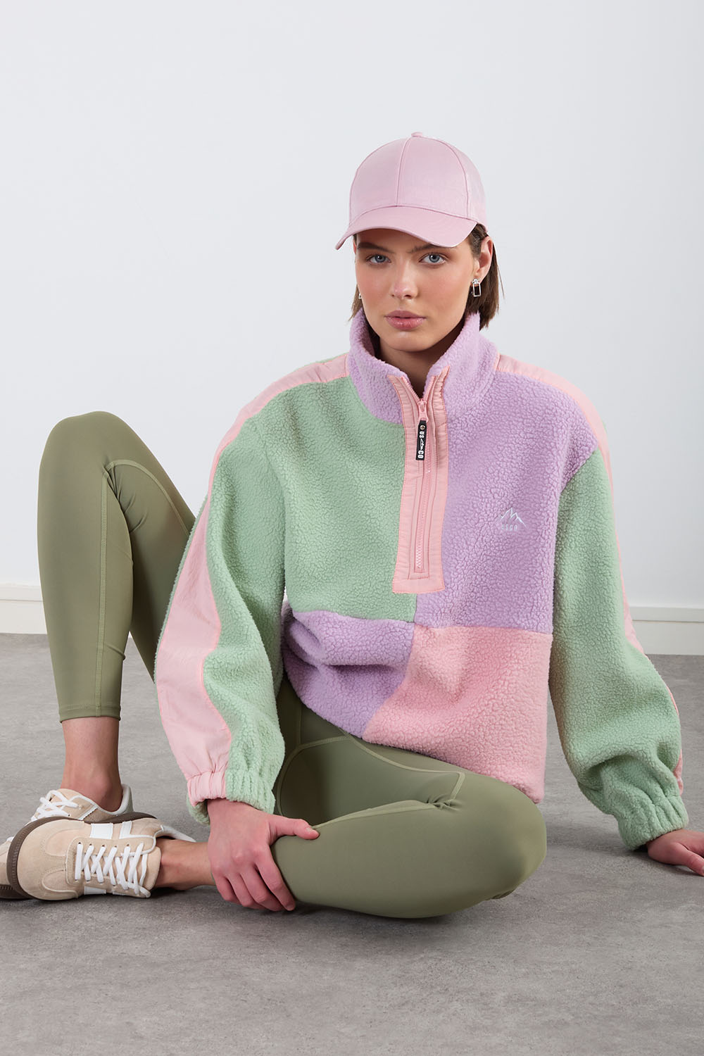 Lolly Pastel Porlar Half Zip Fleece
