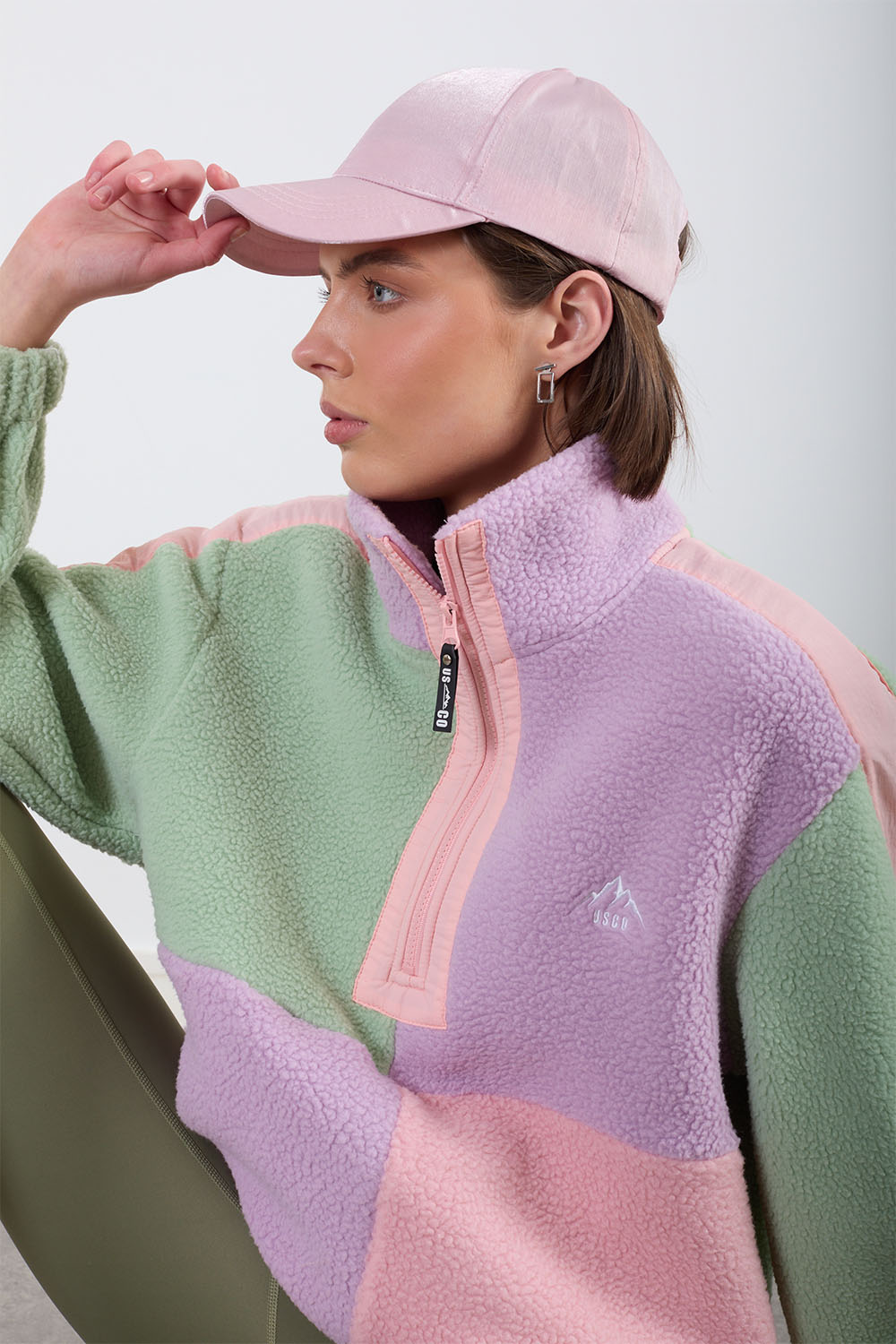 Lolly Pastel Porlar Half Zip Fleece