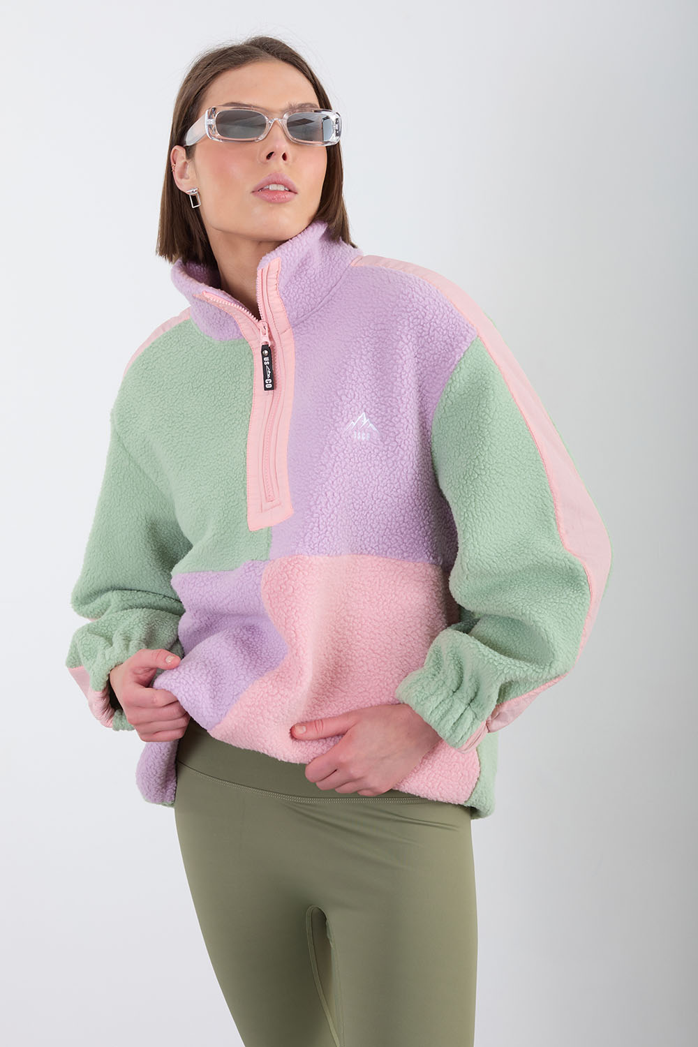 Lolly Pastel Porlar Half Zip Fleece