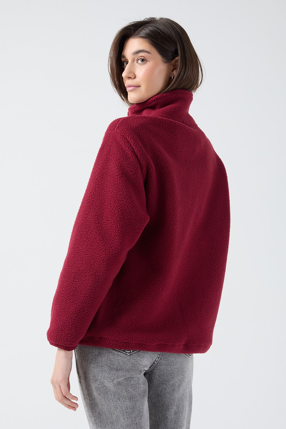 Holly Half Zip Fleece in Wine