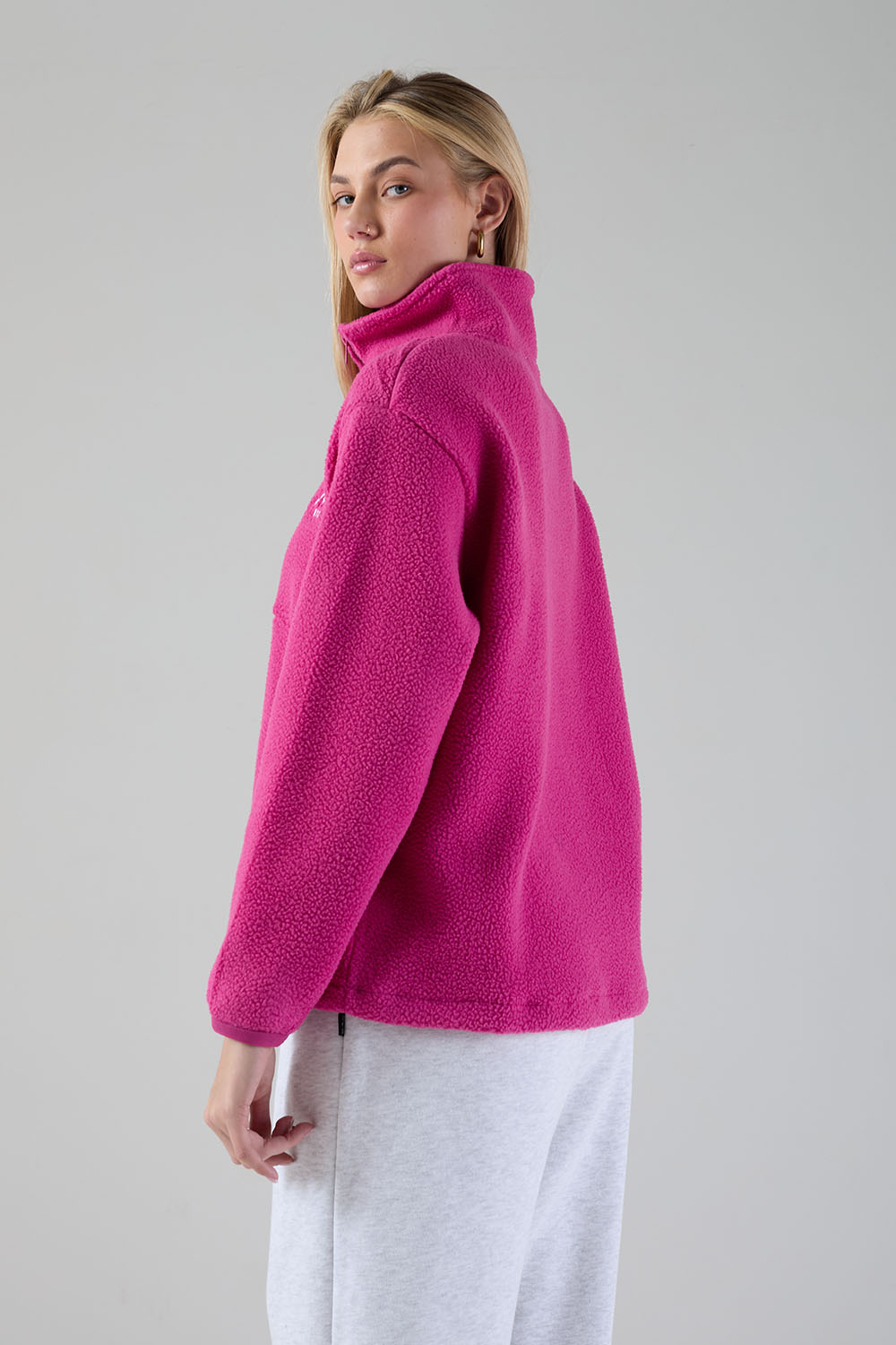 Holly Half Zip Fleece in Cerise