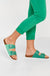 Vera Faux Leather Sandal in Green