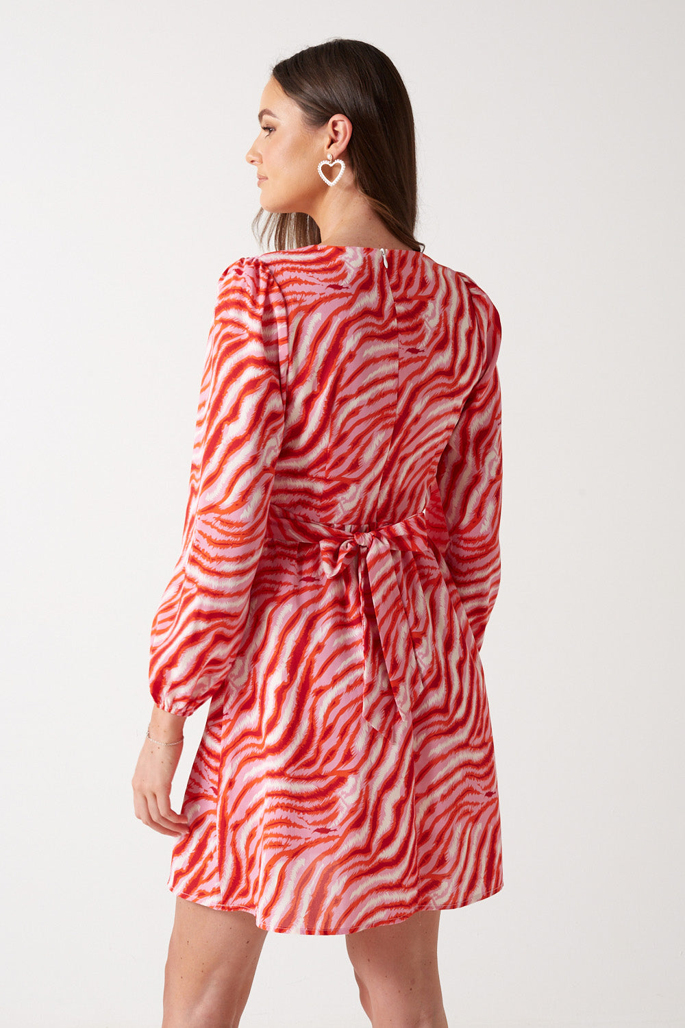 Viva Printed Short Dress in Red