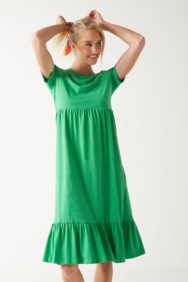 - Dress S/S May Calf Green Only iCLOTHING in iCLOTHING Peplum |