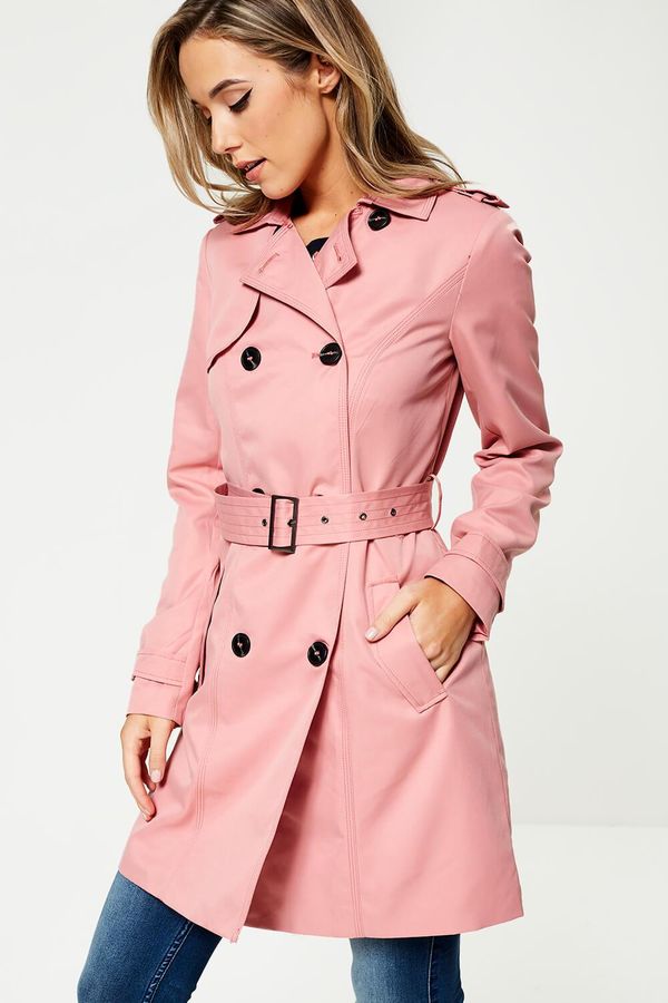 Vero Moda Three Classic Trench Coat In, Vero Moda Pink Trench Coat