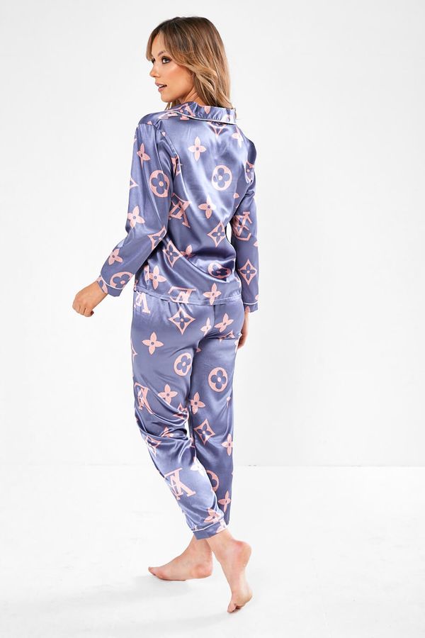 The Lilac Set LV – Inspired Designer Long Sleeved Satin Pyjamas
