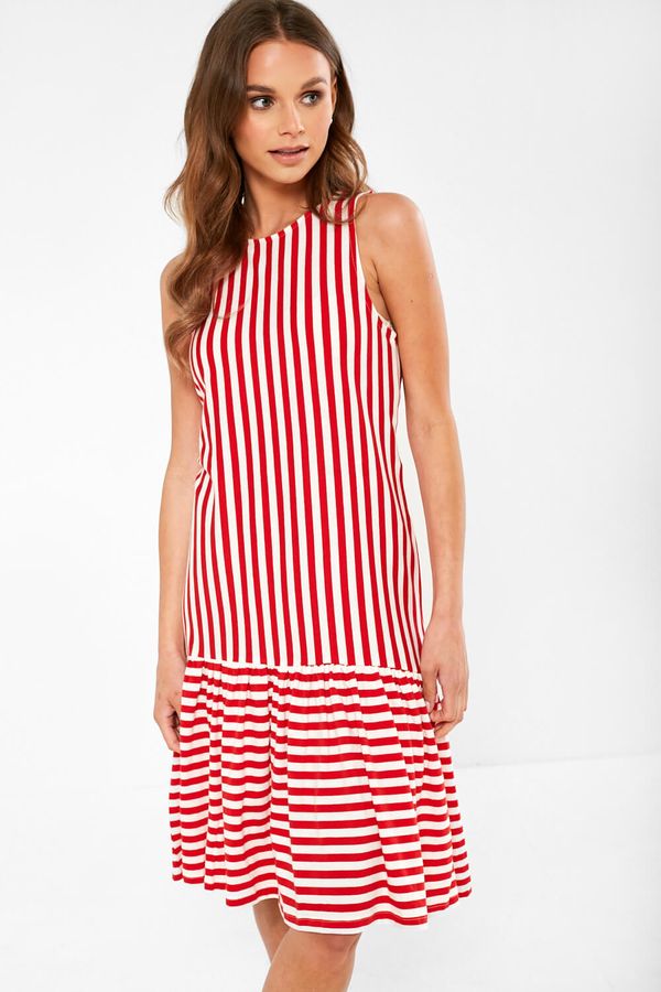 | Dress - Red iCLOTHING White and in Fiona Stripe Only iCLOTHING