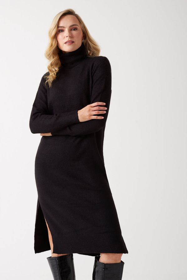 Vero Moda Wind Roll Neck Jumper Dress in Black | iCLOTHING - iCLOTHING