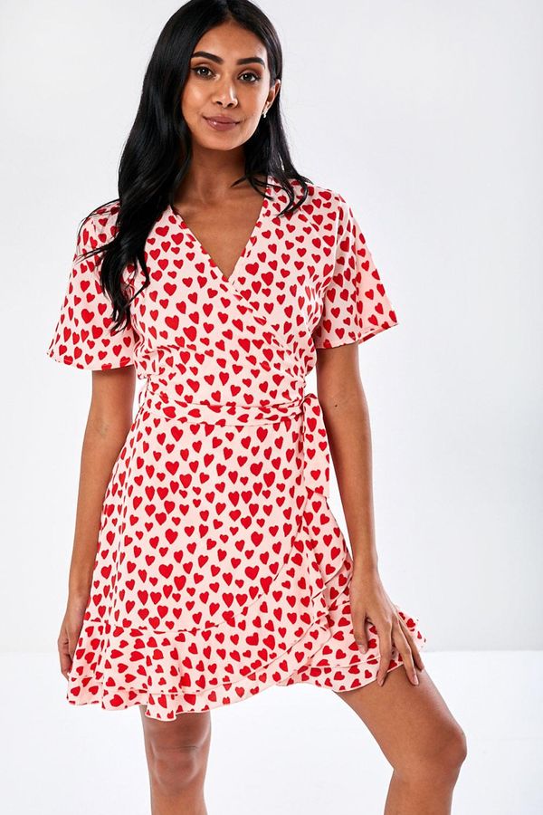 Influence Tammy Wrap Dress in Pink and ...