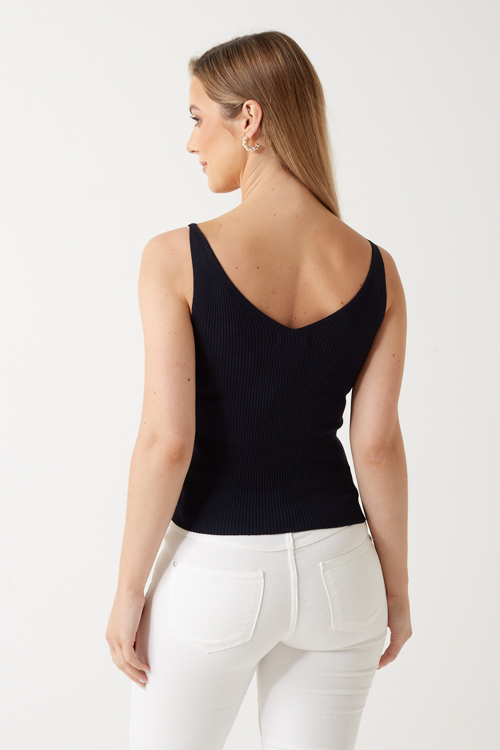 Nanna Anchor Print Knit Cami in Navy