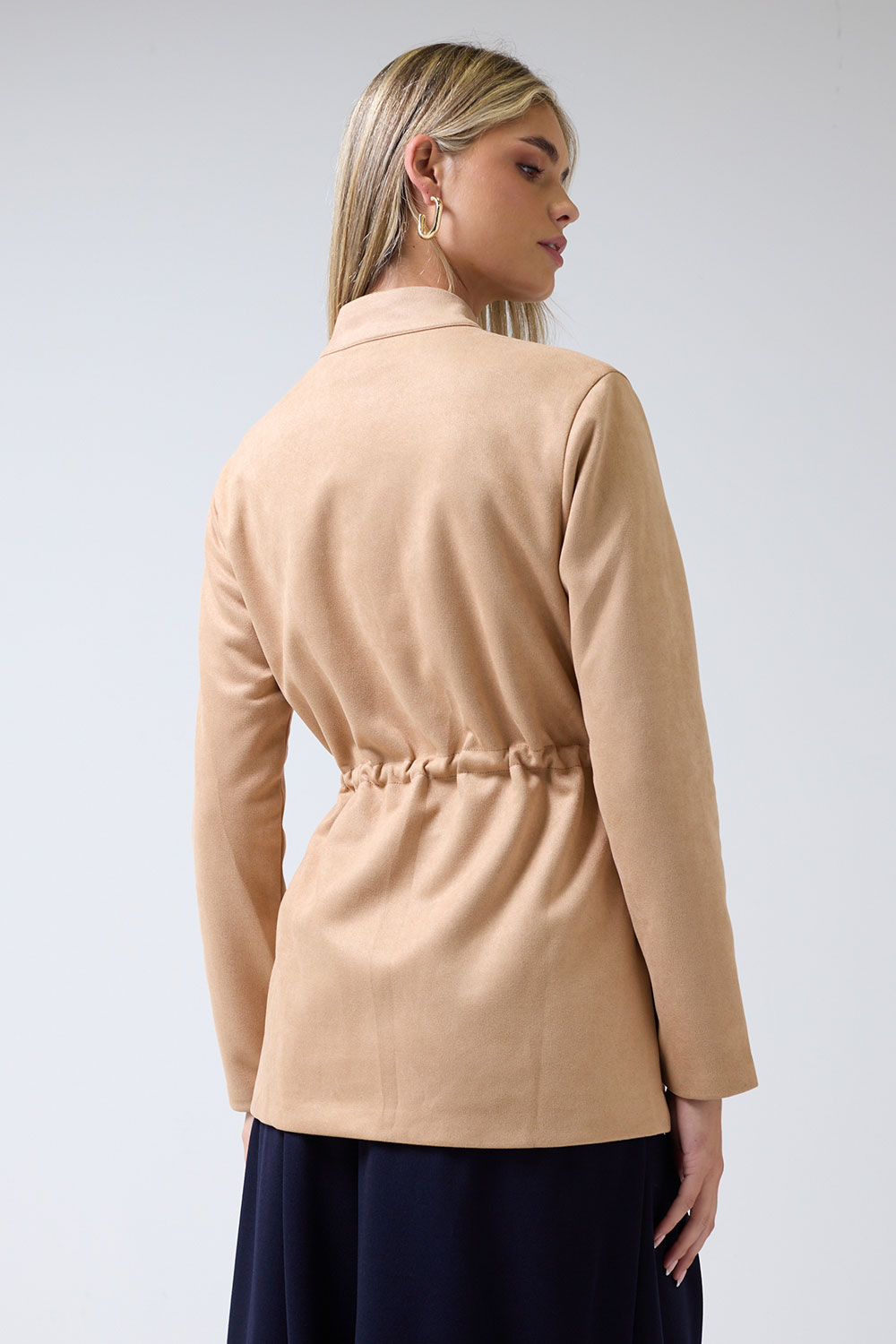 Janine Suede Jacket in Tan
