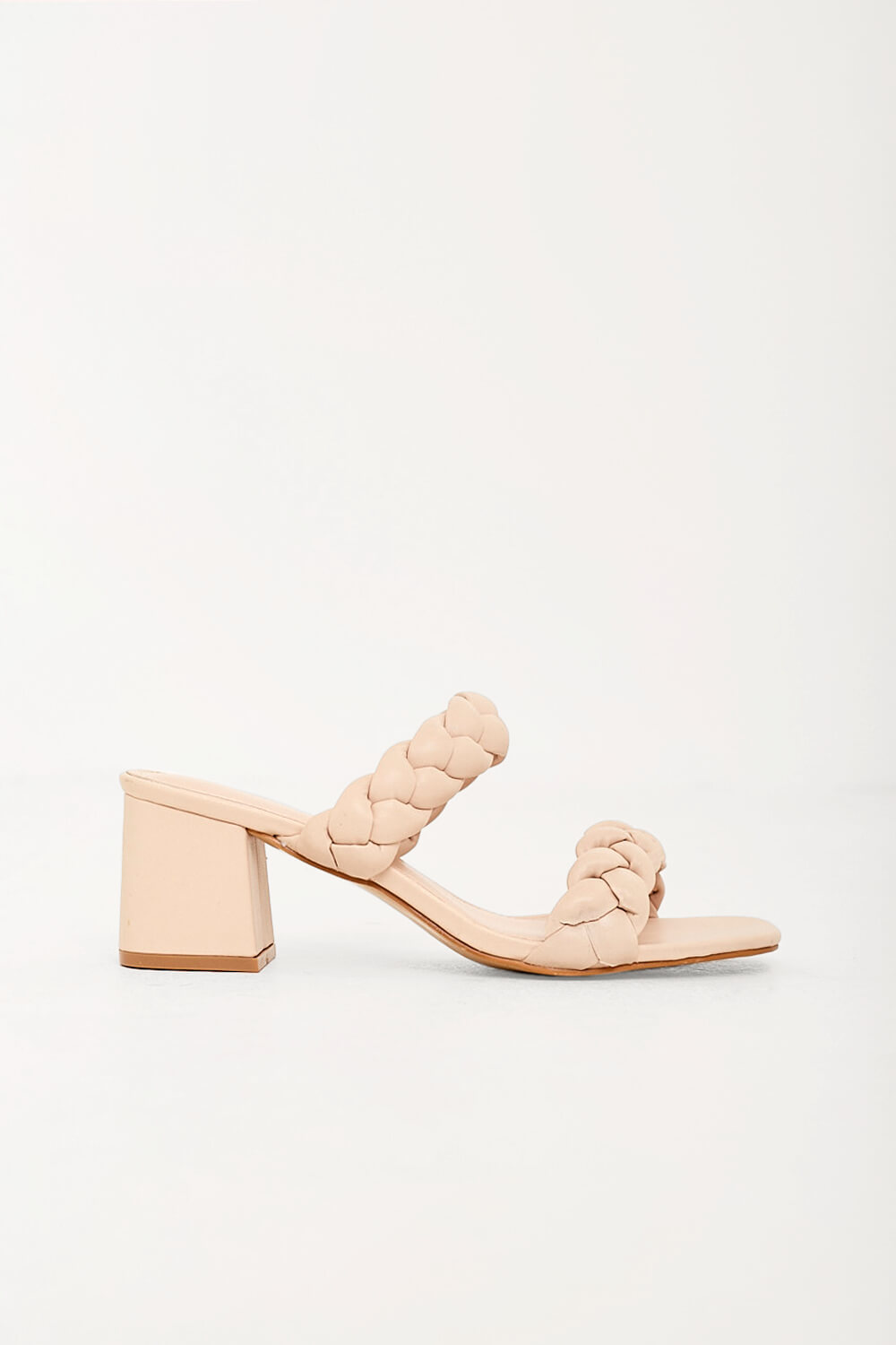Caoimhe Plaited Mule Heels in Nude