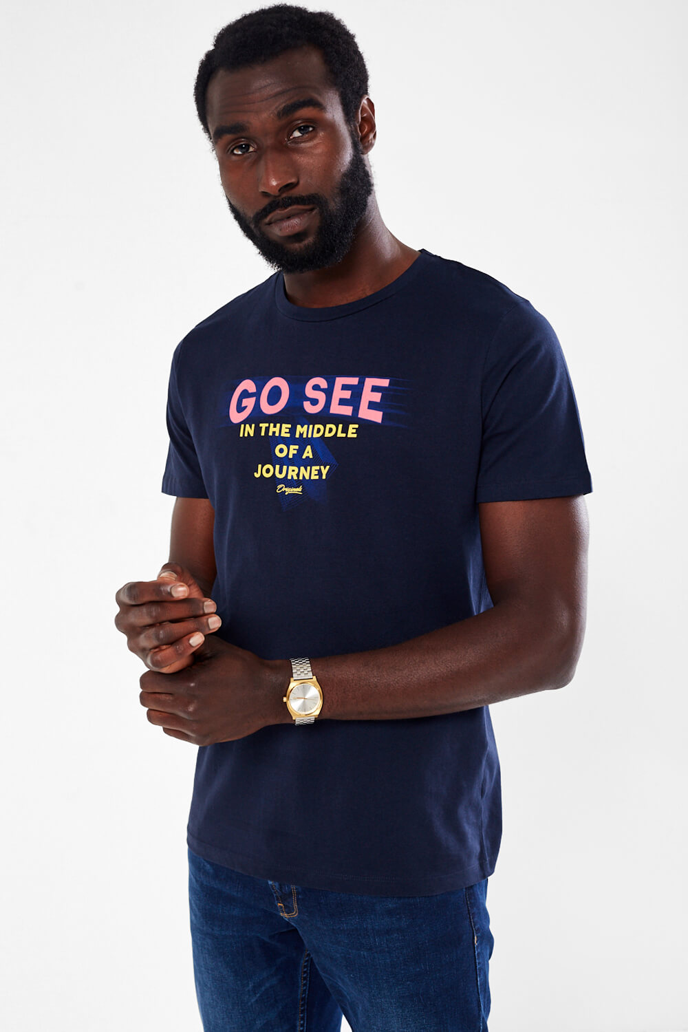 Grove Tee Ss Crew Neck In Navy Blazer