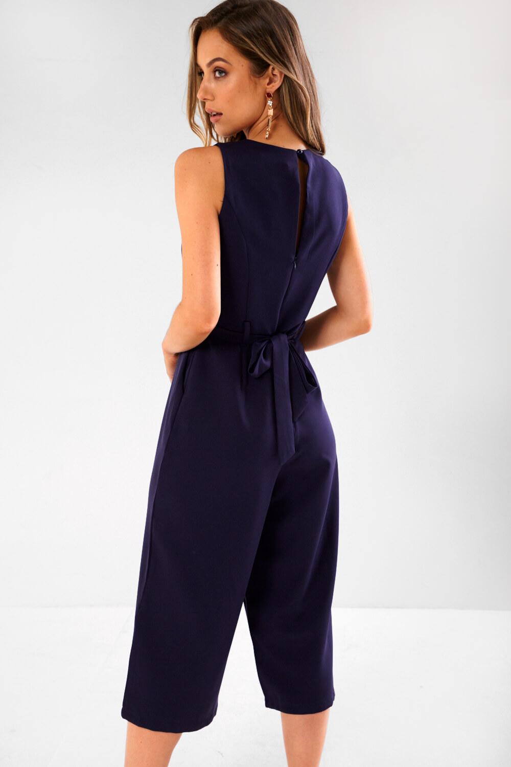 Layla Longline Culotte Jumpsuit in Navy