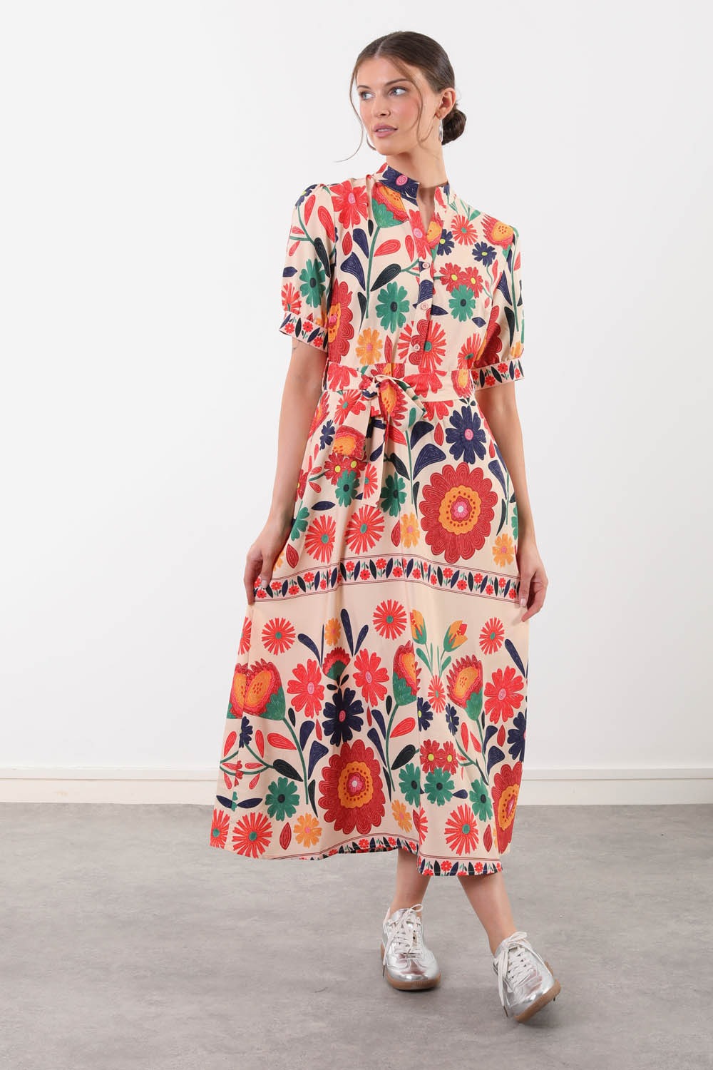 Sunflower-Printed Midi Dress 値下げ不可 herlipto Sunflower-Printed Midi Dress