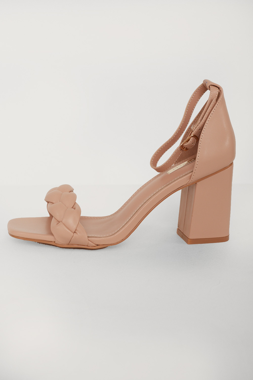 Poppy Plaited Heel Sandals in Nude