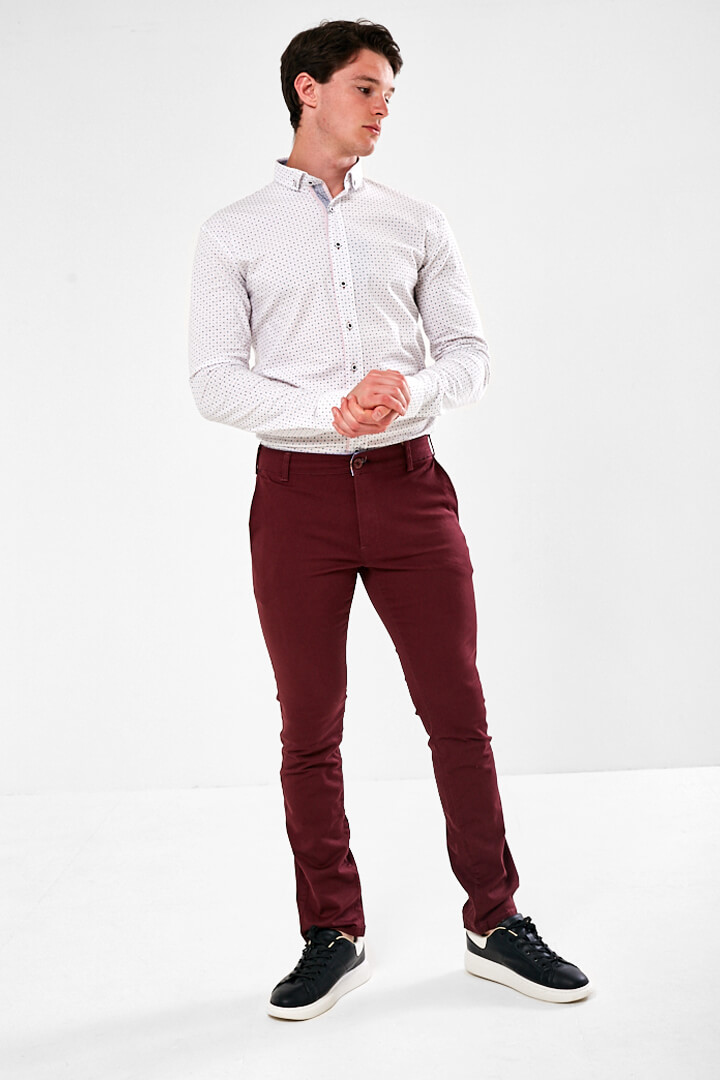 SPRINT STRETCH CHINO BURGUNDY